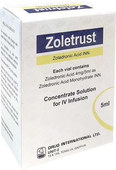 Zoletrust- Generic Zoledronic Acid Injection- Drug International Pharma