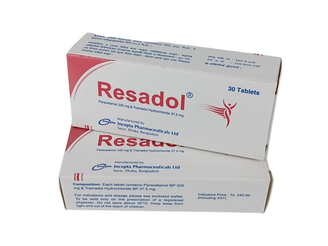 Resadol- 通用的 Paracetamol & Tramadol Hydrochloride- 孟家拉伊斯达制药