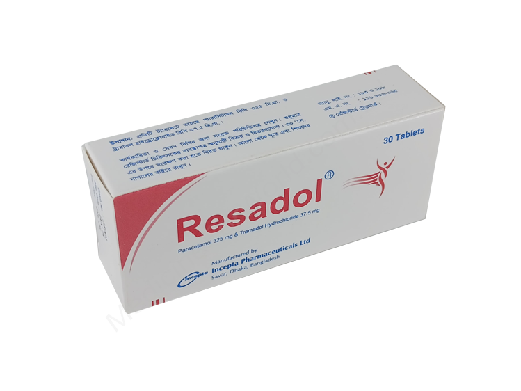 Resadol- 通用的 Paracetamol & Tramadol Hydrochloride- 孟家拉伊斯达制药