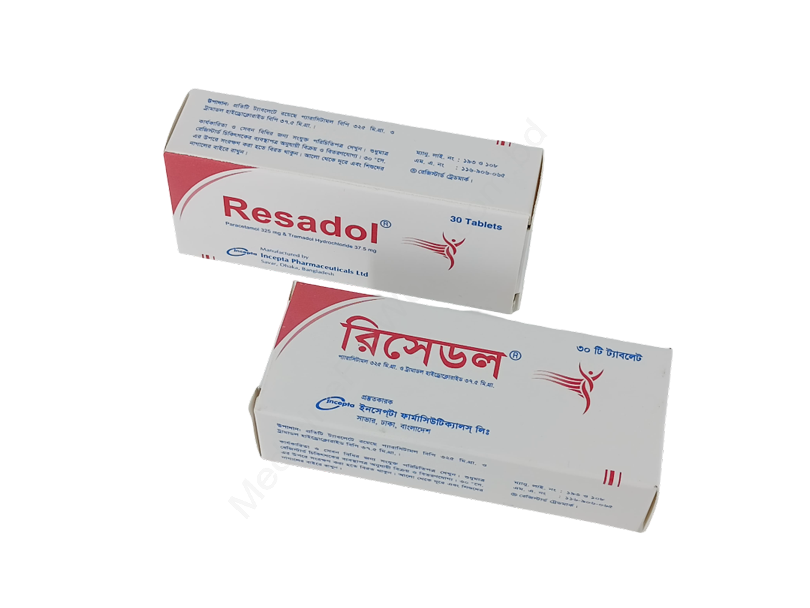 Resadol- 通用的 Paracetamol & Tramadol Hydrochloride- 孟家拉伊斯达制药