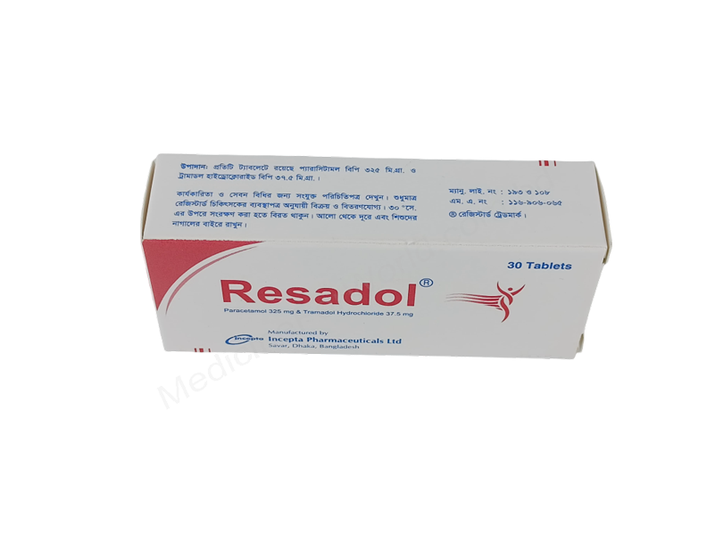 Resadol- 通用的 Paracetamol & Tramadol Hydrochloride- 孟家拉伊斯达制药
