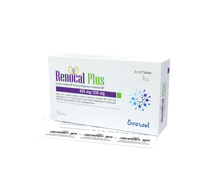 RENOCAL PLUS- 通用的 Calcium Acetate + Heavy Magnesium Carbonate- 孟加拉珠峰制药